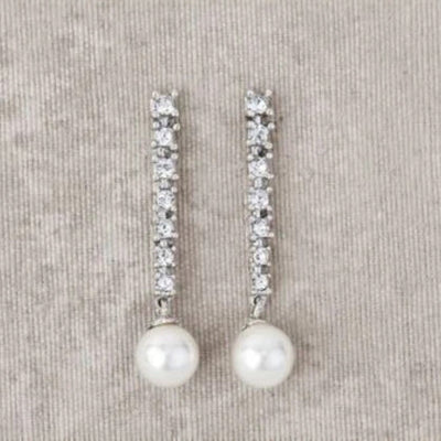 Aretes de Plata Esterlina con Perla y Zirconia - Diseño Elegante Premium - Image 2