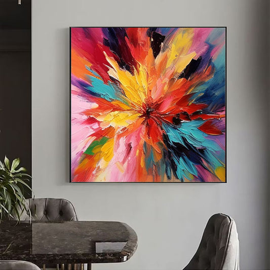Pintura al Óleo Floral Abstracta Hecha a Mano con Espátula – Arte Moderno para Decoración - Image 2