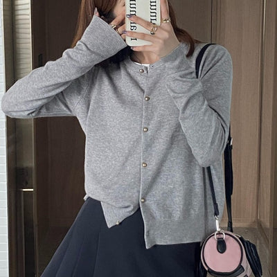 Cardigan Tejido Gris para Mujer - Abrigo Suéter Premium Otoño - Image 15