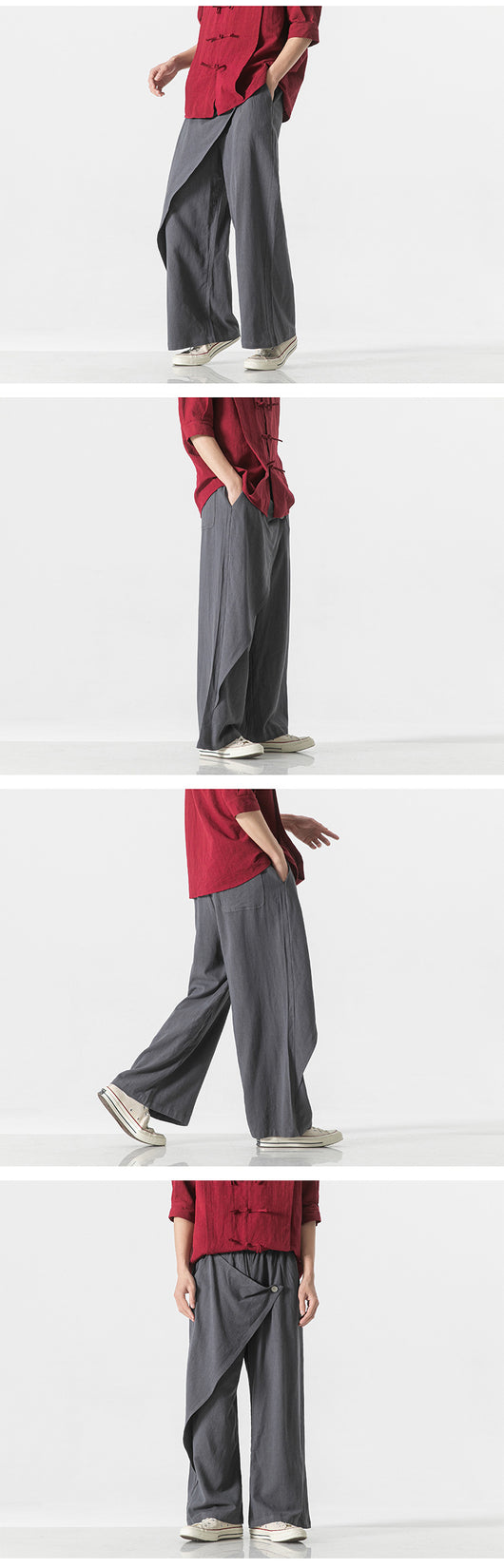 Pantalones Holgados de Algodón y Lino - Estilo Retro Tallas Grandes para Hombre - Image 10