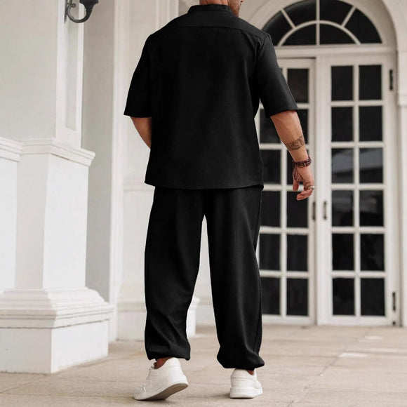Pantalones Cortos Casuales de Algodón y Lino para Hombre
