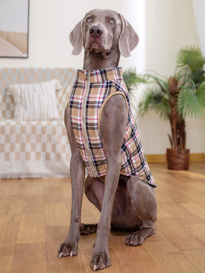 Abrigo Térmico para Perros con Cierre de Cremallera - Chaqueta Acolchada Cuadriculada - Image 12