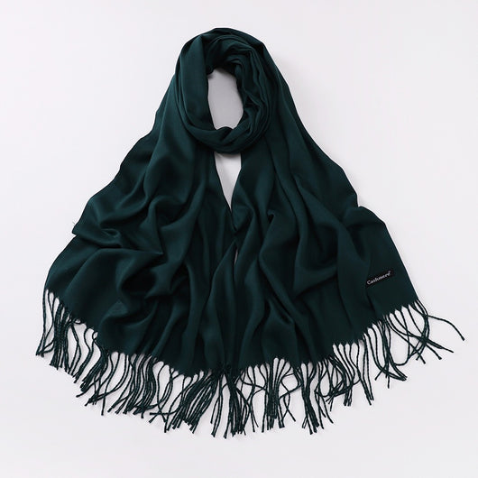 Bufanda Larga de Cashmira Suave - Color Liso para Otoño e Invierno - Image 50