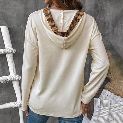 Sudadera Hoodie Patchwork Cuadros para Mujer - Image 3