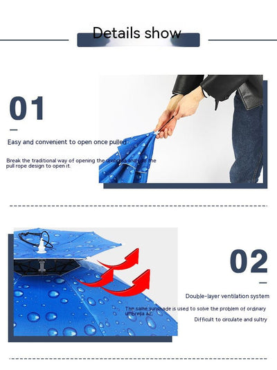 Sombrero Paraguas Doble Capa Impermeable para Pesca - Image 15