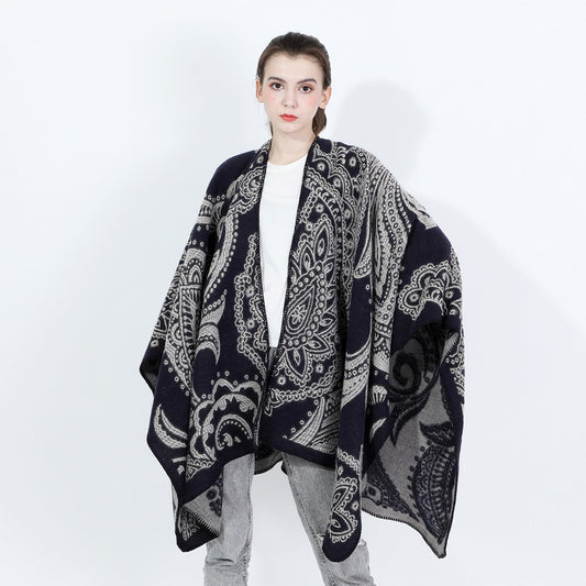 Bufanda Capa de Cachemira para Mujer - Abrigo Versátil Otoño Invierno