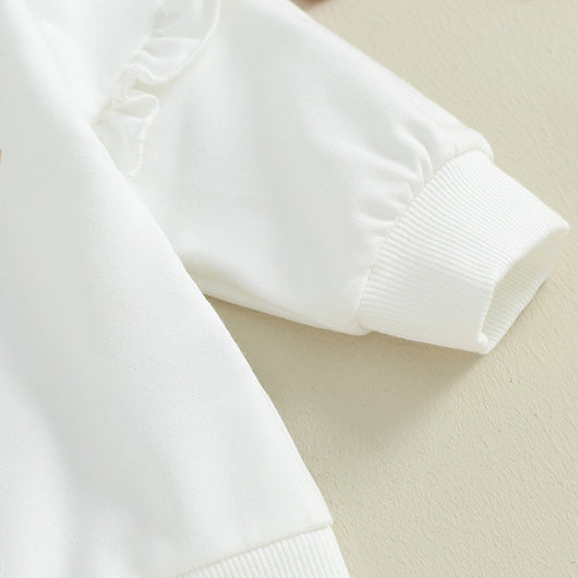 Conjunto Infantil Elegante: Suéter con Volantes y Pantalón Acampanado a Rayas - Image 14