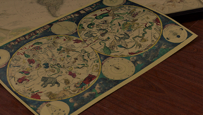 Mapa de Constelaciones Antiguas - Lámina Decorativa 12 Zodiacos en Papel Kraft - Image 9