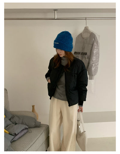 Chaqueta Acolchada Gris Corta para Mujer Talla Grande - Image 17