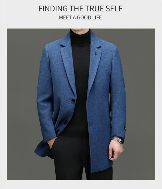 Abrigo de Lana Entallado para Hombre - Corte Moderno Otoño Invierno - Image 11