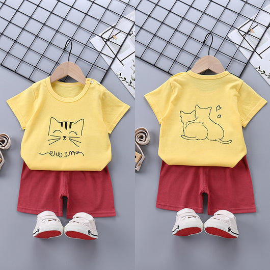 Conjunto Infantil de Algodón Puro: Playera y Shorts Estilo Coreano - Image 13