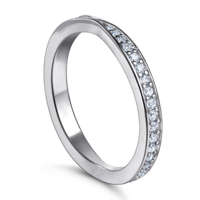 Anillo de Plata Pura con Diamantes en Círculo Completo para Mujer - Image 8