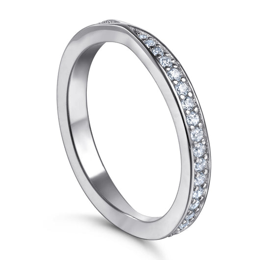 Anillo de Plata Pura con Diamantes en Círculo Completo para Mujer - Image 8