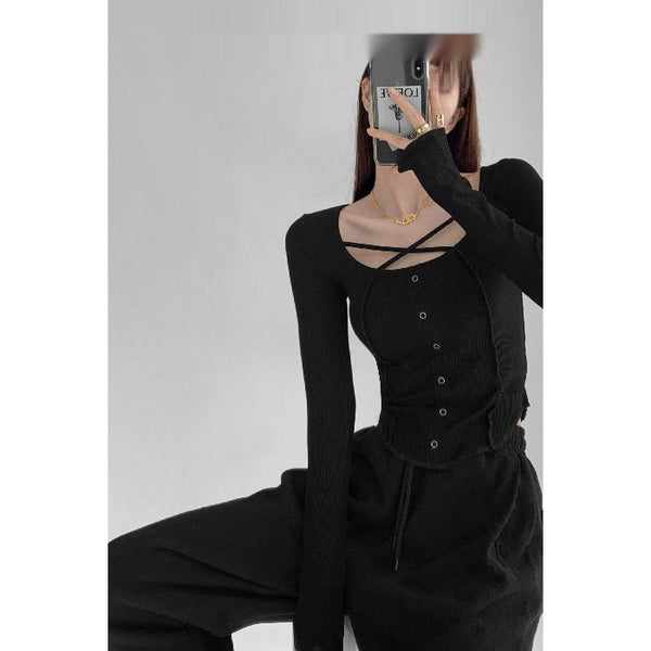 Blusa Manga Larga Slim Fit Diseño Exclusivo Cuello Redondo - Image 6