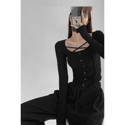 Blusa Manga Larga Slim Fit Diseño Exclusivo Cuello Redondo - Image 6