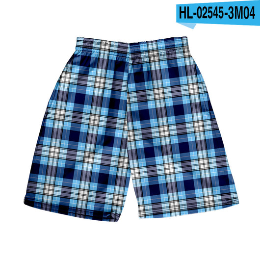 Shorts Casuales a Cuadros para Hombre - Pantalones de Playa - Image 18