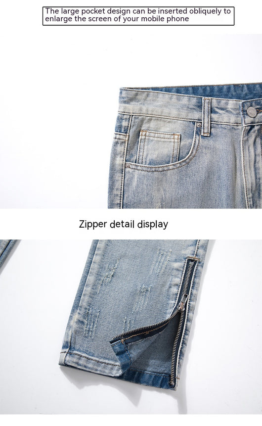 Jeans Rectos Holgados Estilo Hong Kong con Diseño de Cierre - Image 20