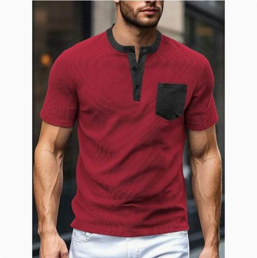 Henley de Punto Waffle Bloques de Color - Poliéster Resistente - Image 14