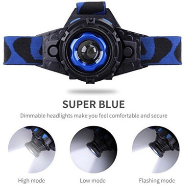 Linterna Frontal LED Recargable con Enfoque Ajustable para Camping y Ciclismo - Image 5