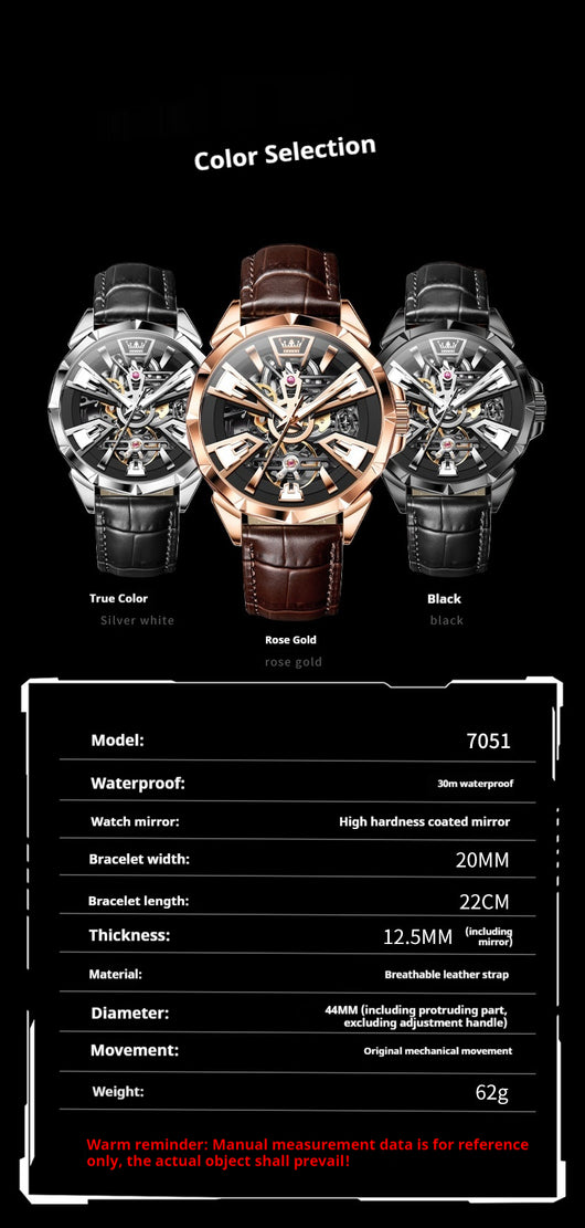 Reloj Automático para Hombre con Esfera Hueca y Resistencia al Agua - Image 7