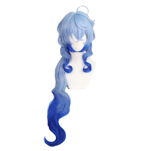 Peluca Degradado Azul Larga Cosplay - Cabello Sintético Resistente al Calor con Gorro Incluido - Image 3