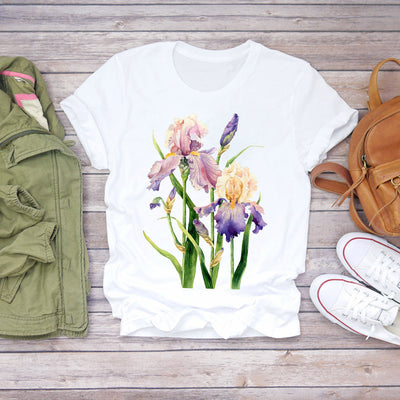 Blusa Estampado Floral Blanca Manga Corta - Image 5