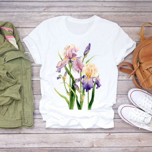 Blusa Estampado Floral Blanca Manga Corta - Image 5