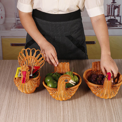 Canasta Tejida de Ratán con Diseño Animal - Organizador Decorativo para Frutas y Vegetales - Image 12