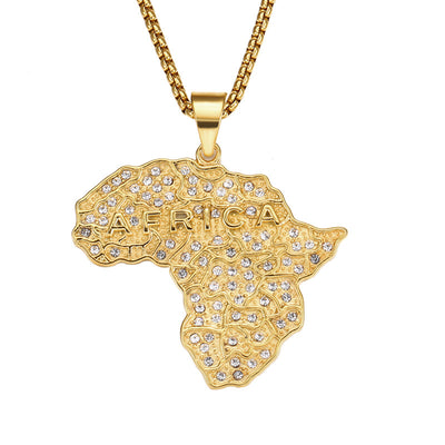 Collar con Colgante de Mapa de África y Diamantes - Image 9