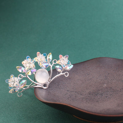 Broche Lateral Flor de Pino Antiguo con Mariposa y Tul - Accesorio para Cabello Elegante - Image 10