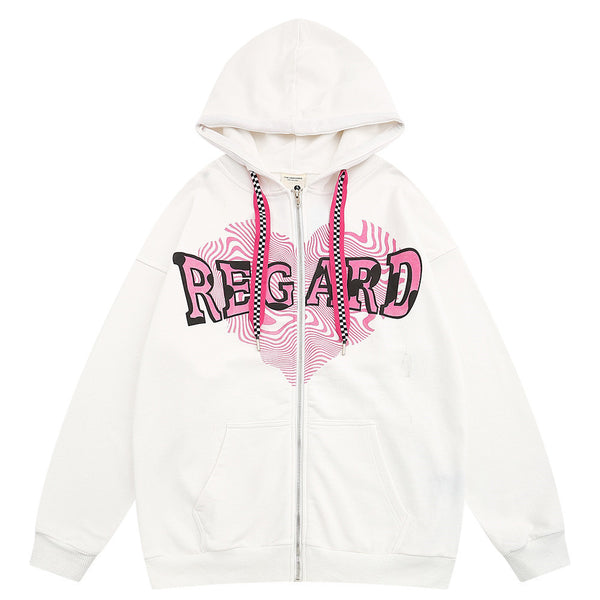 Cardigan con Capucha Estampado Corazón Letras