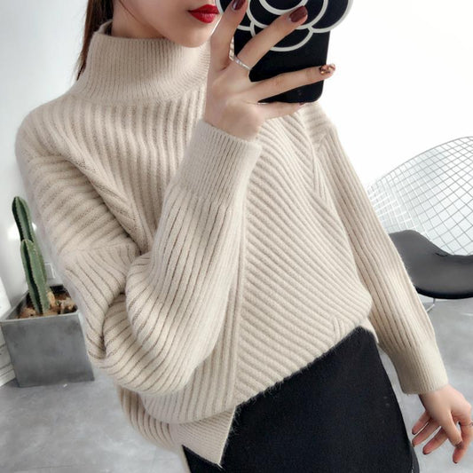 Suéter Holgado Cuello Alto Medio para Mujer
