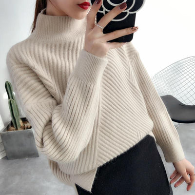 Suéter Holgado Cuello Alto Medio para Mujer