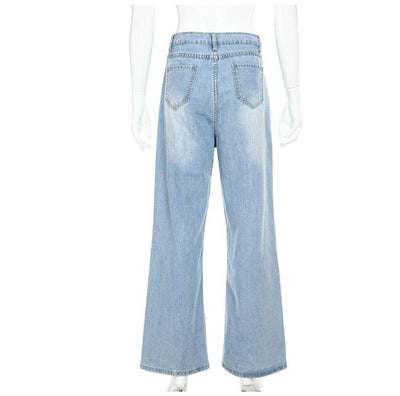 Pantalón Denim Talle Alto Pierna Recta Ancho - Image 12