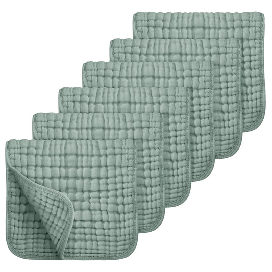 Paños para Eructar Muselina de Algodón - Pack de 6 Piezas Grandes 25x50cm, Súper Suaves y Absorbentes para Bebés