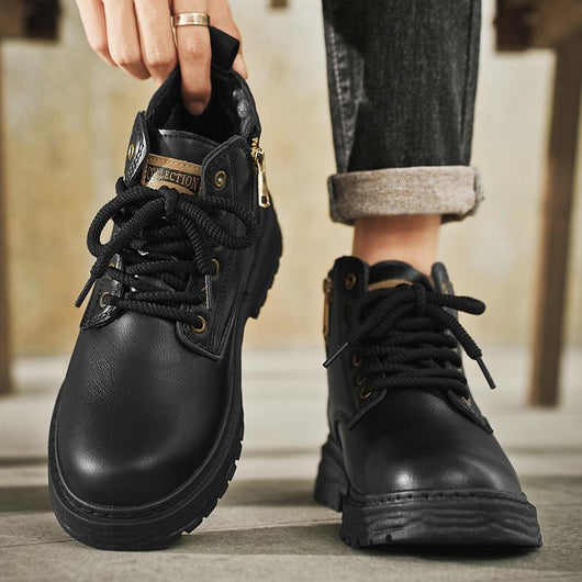 Botas Martin Impermeables Estilo Británico Retro para Hombre Talla Grande - Image 4