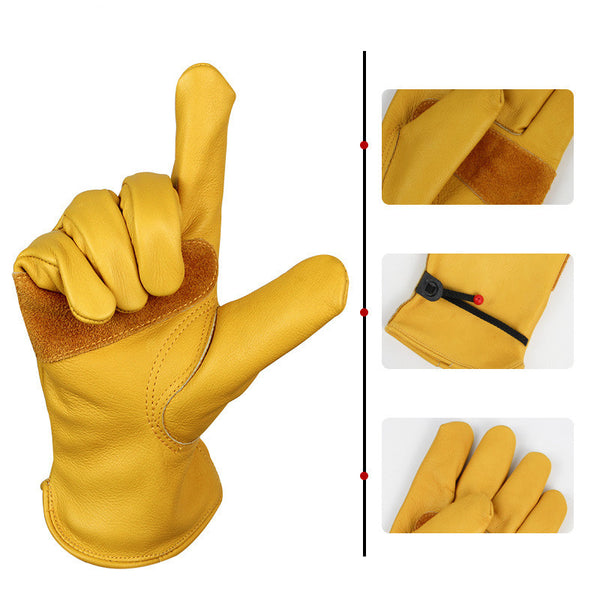 Guantes de Cuero Flor de Vaca para Soldadura y Jardinería - Protección Térmica Profesional