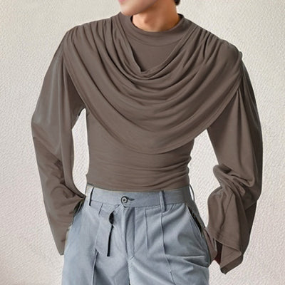 Playera Manga Larga Cuello Alto Slim Fit con Cuello Tipo Swing - Image 4