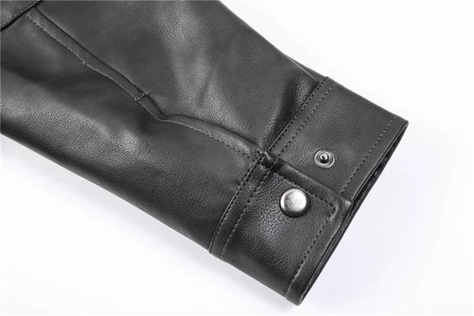 Chaqueta de Cuero Europea Otoño - Diseño Minimalista y Versátil - Image 12