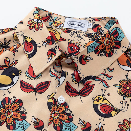 Camisa Retro Estampada de Manga Corta para Hombre - Image 11