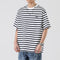 Camiseta Rayada Hombre Marca Americana - Corte Relajado Cuello Redondo
