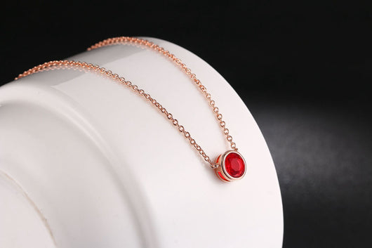 Collar para Mujer Estilo Minimalista con Colgante de Circonita Cúbica en Oro Rosa - Image 6