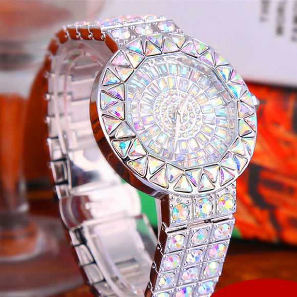 Reloj de Moda con Cristales Brillantes Resistente al Agua