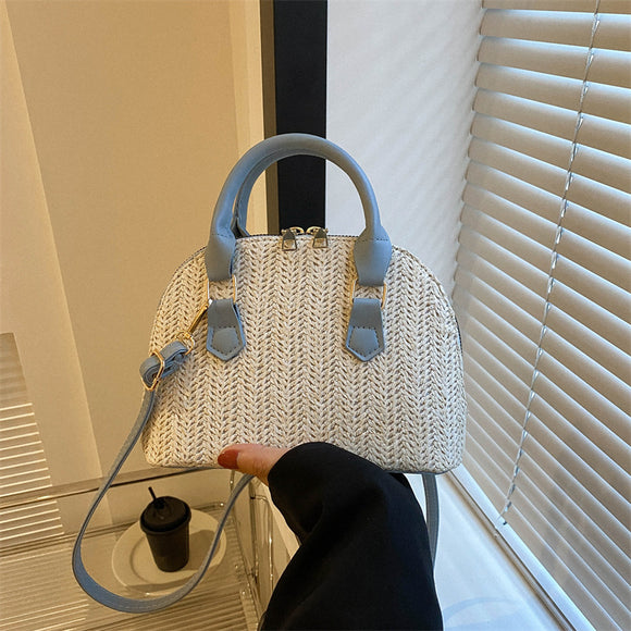 Bolsa Mensajera Tejida Portátil de Estilo Casual