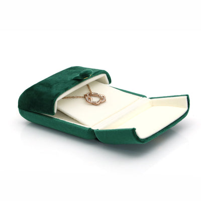 Caja de Anillos Doble con Flanela Verde Oscuro Ultra Suave - Image 8