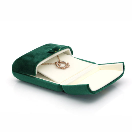 Caja de Anillos Doble con Flanela Verde Oscuro Ultra Suave - Image 8