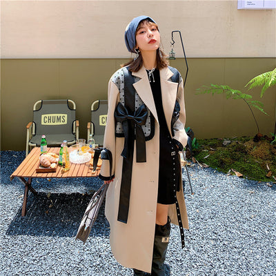 Abrigo Largo Estilo Británico Khaki con Superposición de Dos Piezas - Image 7