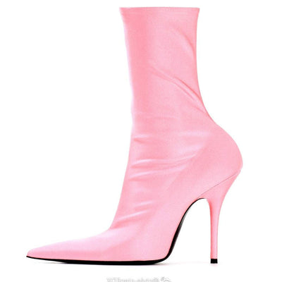 Botas Puntiagudas con Tacón Stiletto y Elástico Lateral para Mujer - Image 2