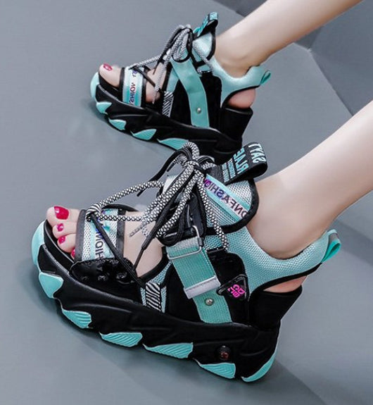 Sandalias Cuña Casual con Diseño de Boca de Pez y Combinación de Colores - Image 8