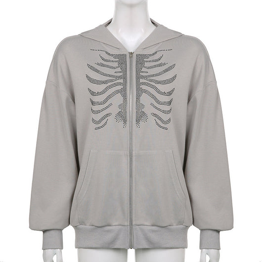 Sudadera Streetwear con Cierre de Mariposas y Cristales - Image 8
